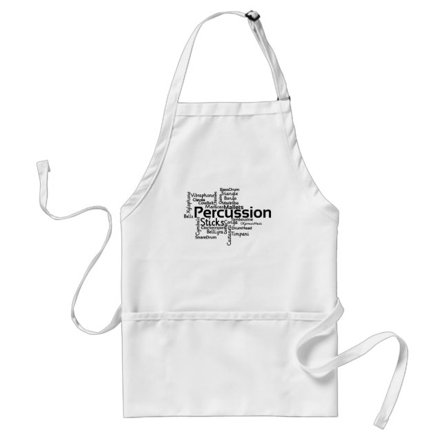 Percussion Word Cloud Black Text Standard Apron (Front)