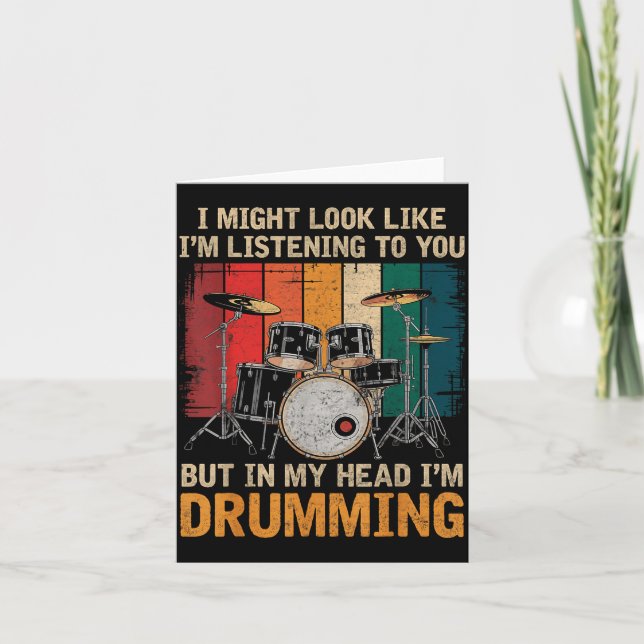Percussionist Drumming For Drum Set Lover Drummers Card (Front)
