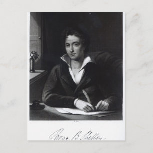 Percy Bysshe Shelley, engraved by William Holl Postcard