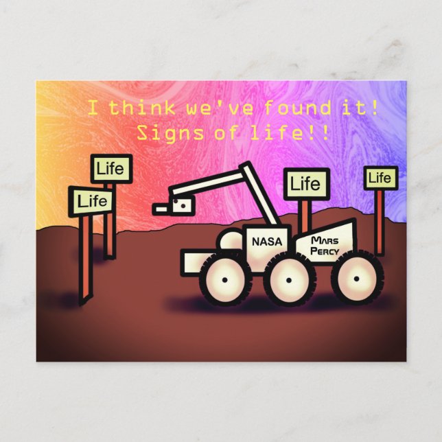 PERCY MARS SIGNS OF LIFE Postcard by Jetpackcorps (Front)