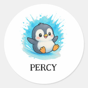 Percy Penguin Sticker – Cute Animal Name Label