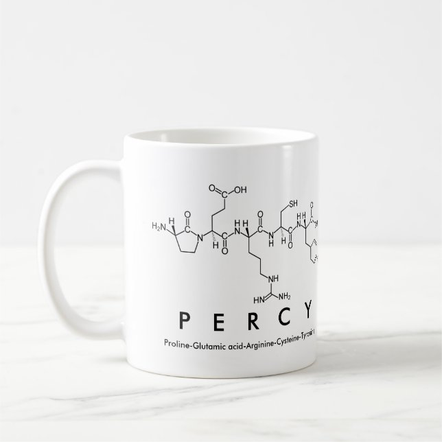 Percy peptide name mug (Left)