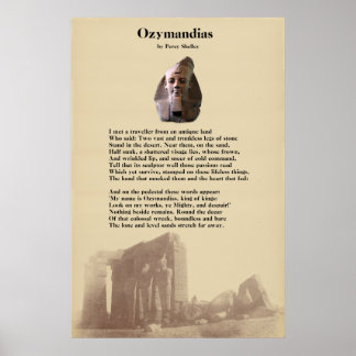 Percy Shelley's Ozymandias Poem Poster