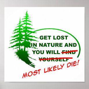 Perdez-vous dans la forêt Affiche drôle