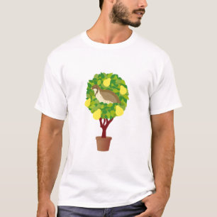 Perdrix dans un T-shirt de poirier