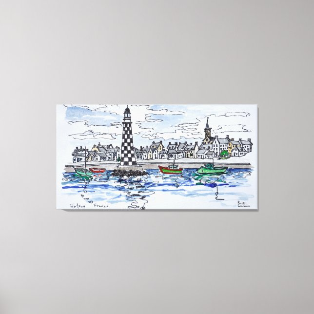 Perdrix Lighthouse, Loctudy | Brittany, France Canvas Print (Front)