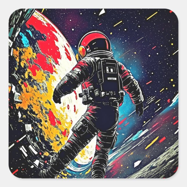 Perdu dans l'espace et le temps - Sticker pour ast (Devant)