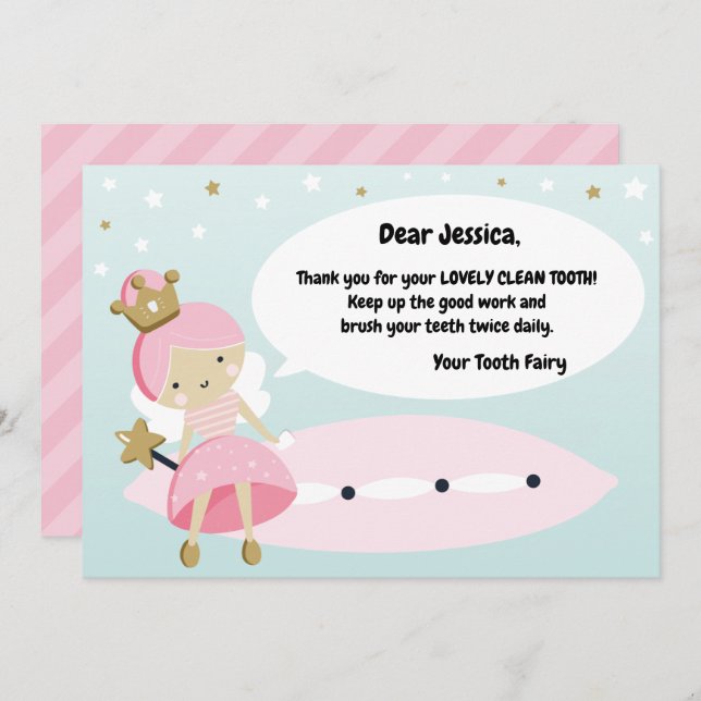 Perdu la première carte dentaire. Note de visite d (Devant / Derrière)