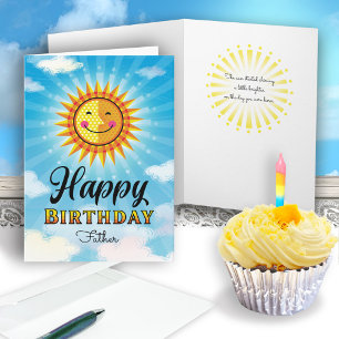 Père Anniversaire Jaune Carte Soleil Souriant