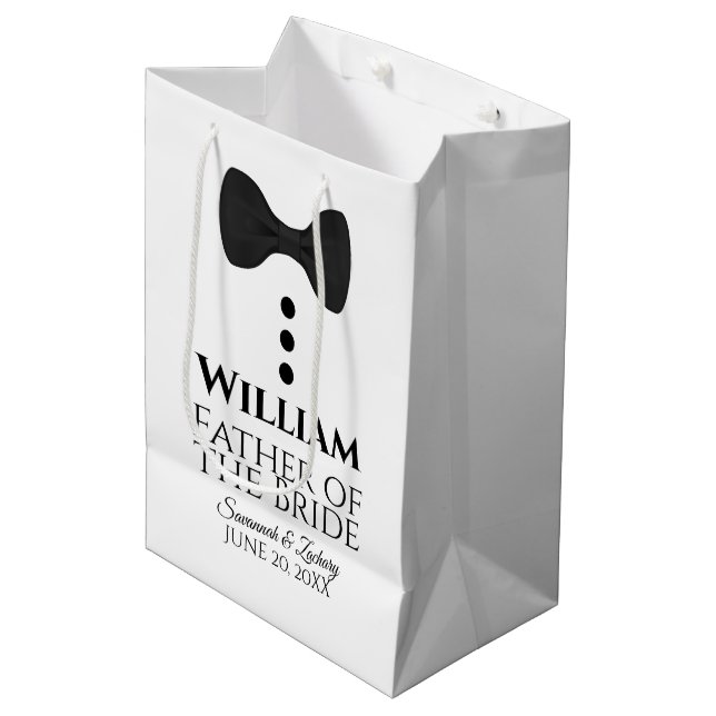 Père de la Mariage mariée sac cadeau avec Cravate  (Devant Angle)