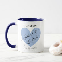 Père De La Mariée Coeur Bleu Mug Personnalisé