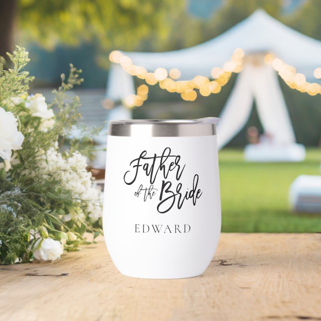 Père de la mariée Nom cadeau Black Calligraphy (Extérieur)