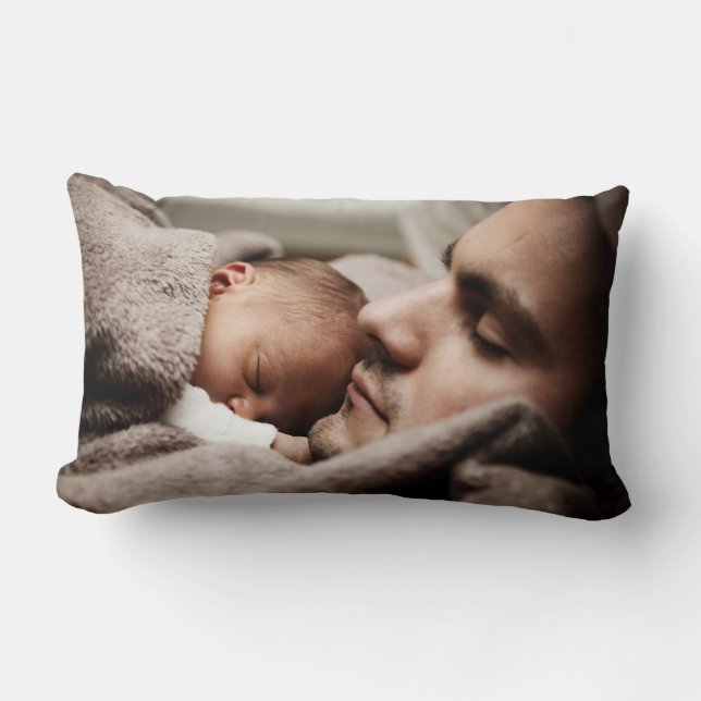 Père et bébé se reposant ensemble Lumbar Coussin (Recto)