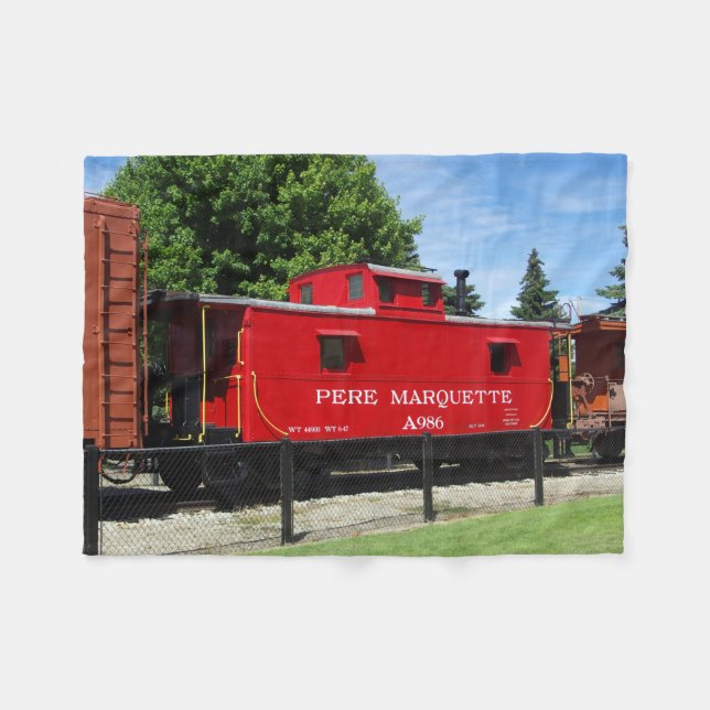 Pere Marquette caboose fleece blanket (Front (Horizontal))