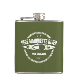 Pere Marquette River Michigan Kayaking Hip Flask