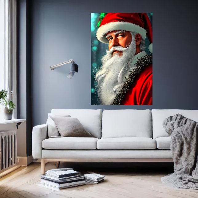 Père Noël à barbe blanche | AI Art Poster (Créateur téléchargé)