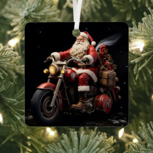 Père Noël à bord d'un ornement de Noël Harley