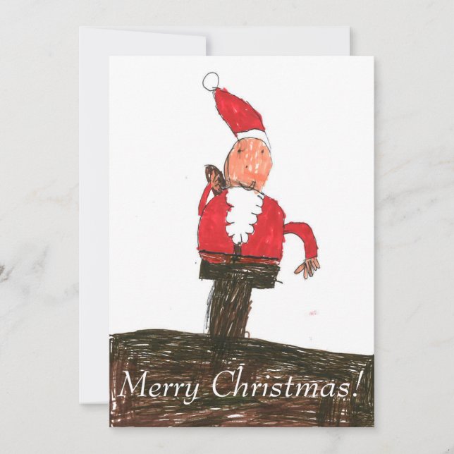 père Noël à la carte de Noël de la cheminée (Devant)