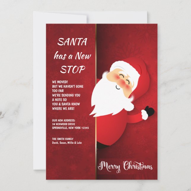 père Noël À La Porte Nouvelle Adresse Carte De Vac (Devant)