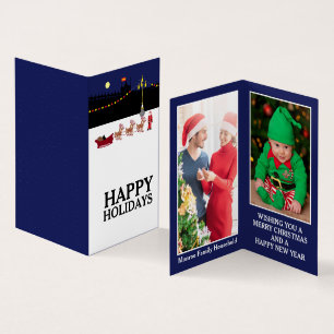Père Noël À Madrid, Carte de Noël Photo Famille