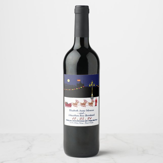 Père Noël À Madrid Étiquette Vin De Noël (Devant)