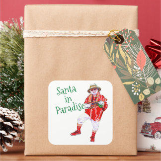 Père Noël à Paradise Kauai avec autocollant Ukulel