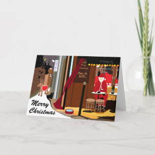 père Noël à Paris Carte de vacances de Noël