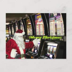 Père Noël à Vegas jouer machines à sous Carte post