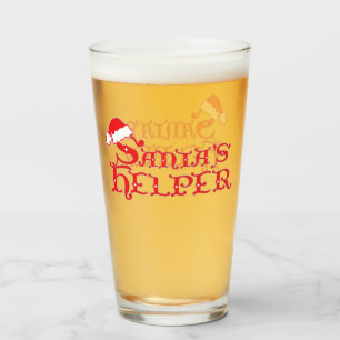 Père Noël aide verre décoratif de Noël