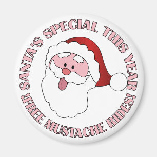 Père Noël, aimant des tours de moustache