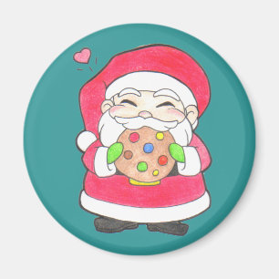 Père Noël aime les cookies Magnet