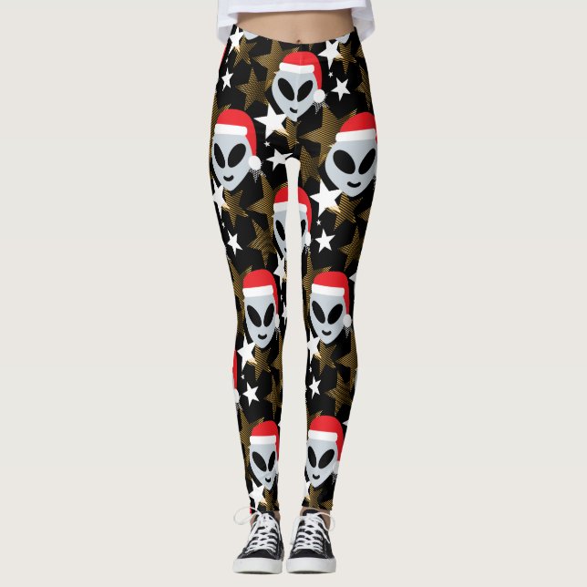 père Noël alien emoji leggings (Devant)