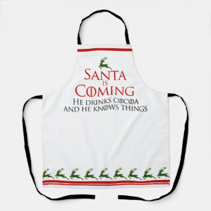 Père Noël arrive Amusant tablier de Noël