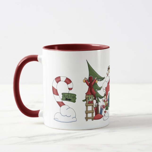 Père Noël Atelier de vacances Mug (Gauche)