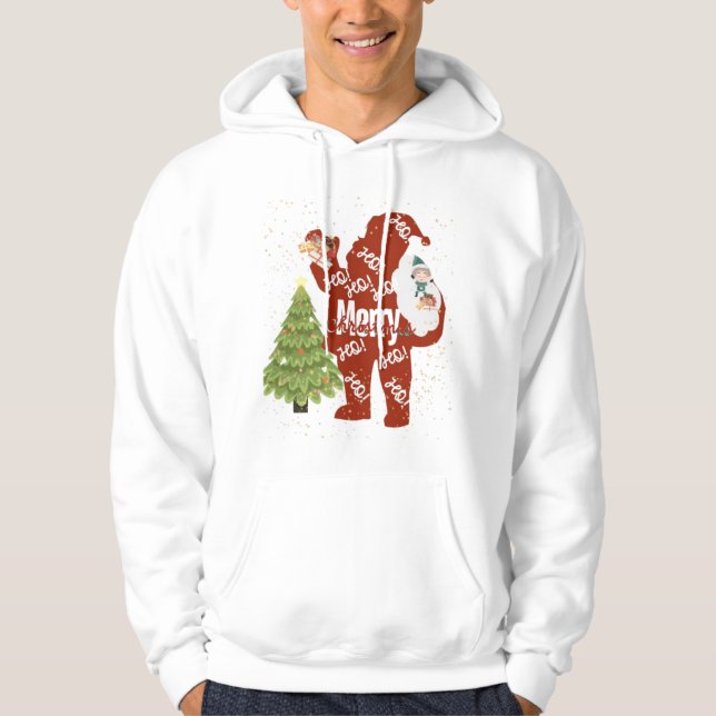 Père Noël avec cadeaux Sweat - shirt à capuche bla (Devant)