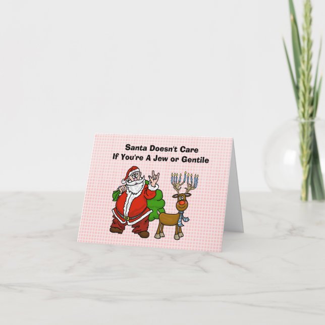 Père Noël avec carte juive Rudolph Chrismukkah (Devant)
