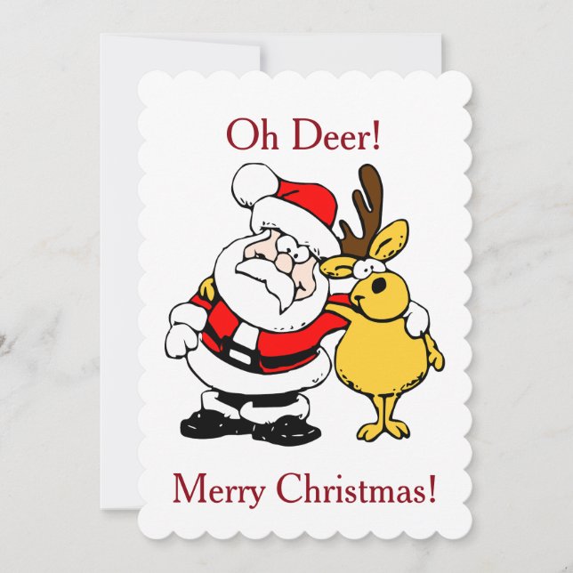 Père Noël Avec Carte Plat De Cerf (Devant)