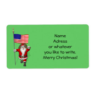Père Noël Avec L'Enseigne Des Etats-Unis