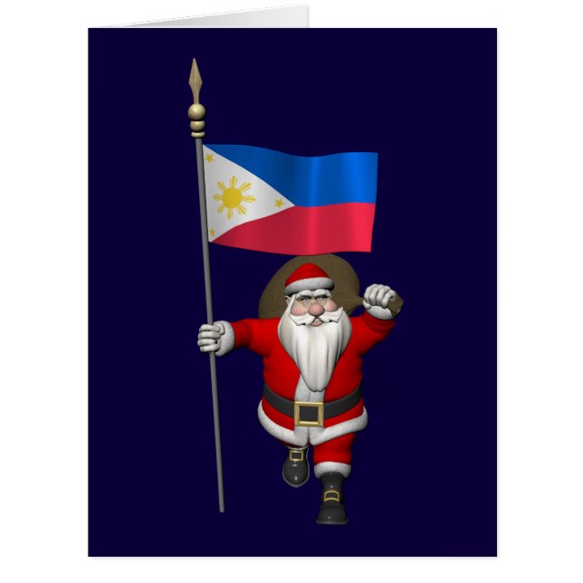 Père Noël Avec L'Enseigne Des Philippines (Devant)