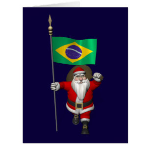 Père Noël Avec L'Ensigne Du Brésil