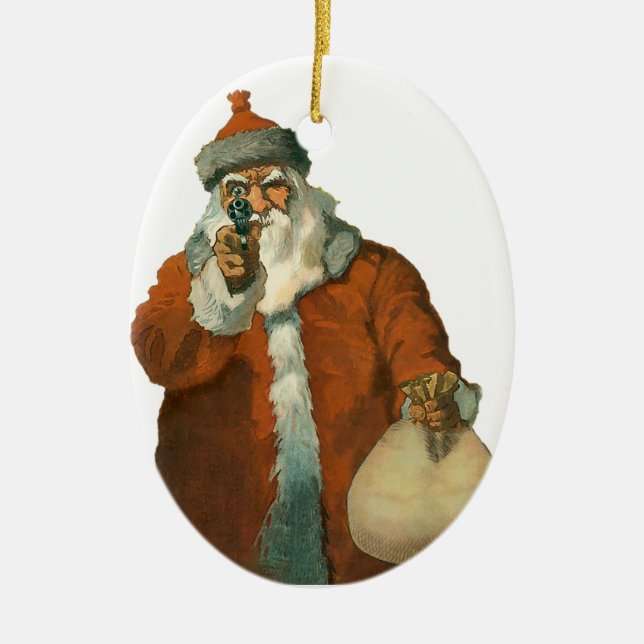 Père Noël avec un ornement de Noël d'armes (Devant)