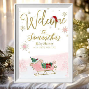 Père Noël Baby Baby shower de Noël Affiche de bien