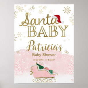 Père Noël Baby Baby shower de Noël Affiche de bien