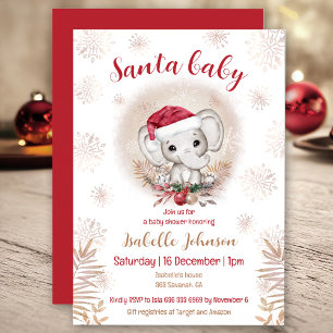 Père Noël Baby Christmas Baby shower Invitation