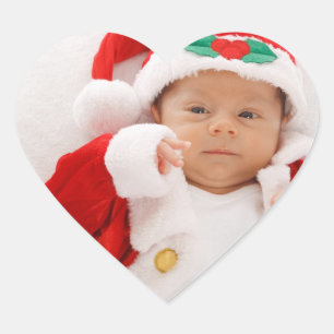 Père Noël Baby on Photo It Your Way Coeur Stickers