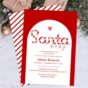 Père Noël Baby Red Holiday Shower Invitation
