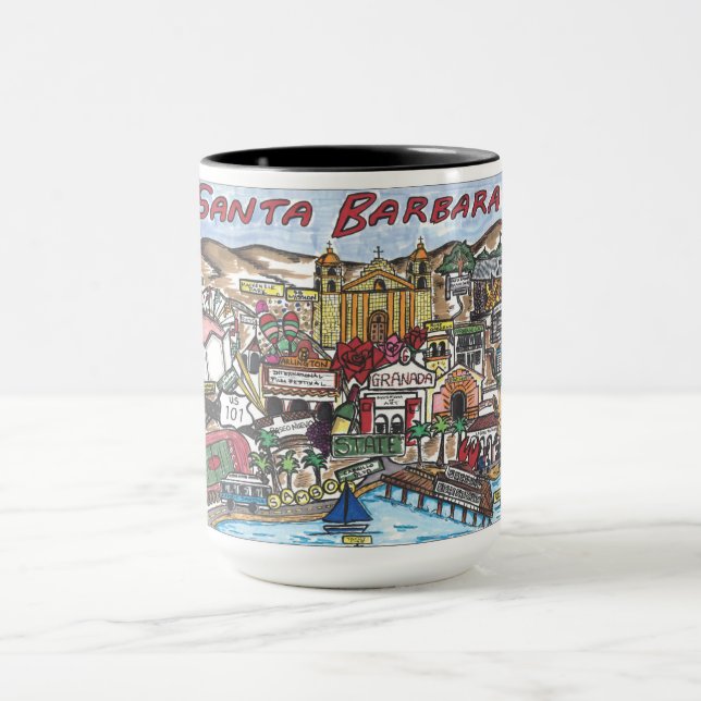 Père Noël Barbara Carte Coffee Mug (Centre)