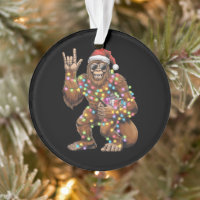 Père Noël Bigfoot Lumières de Noël Rock Drôle