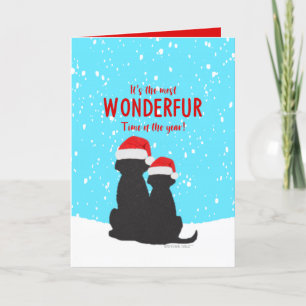 Père Noël Black Lab Chiens Carte de Noël