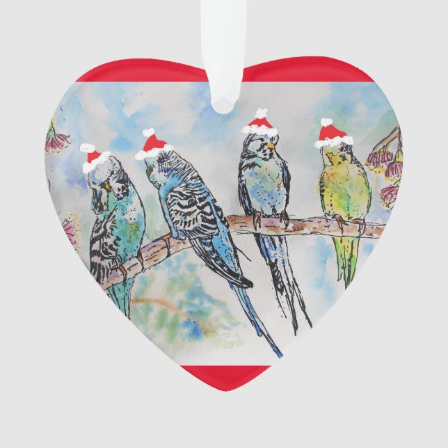 Père Noël Budgies Budgie Décoration de Noël (devant)